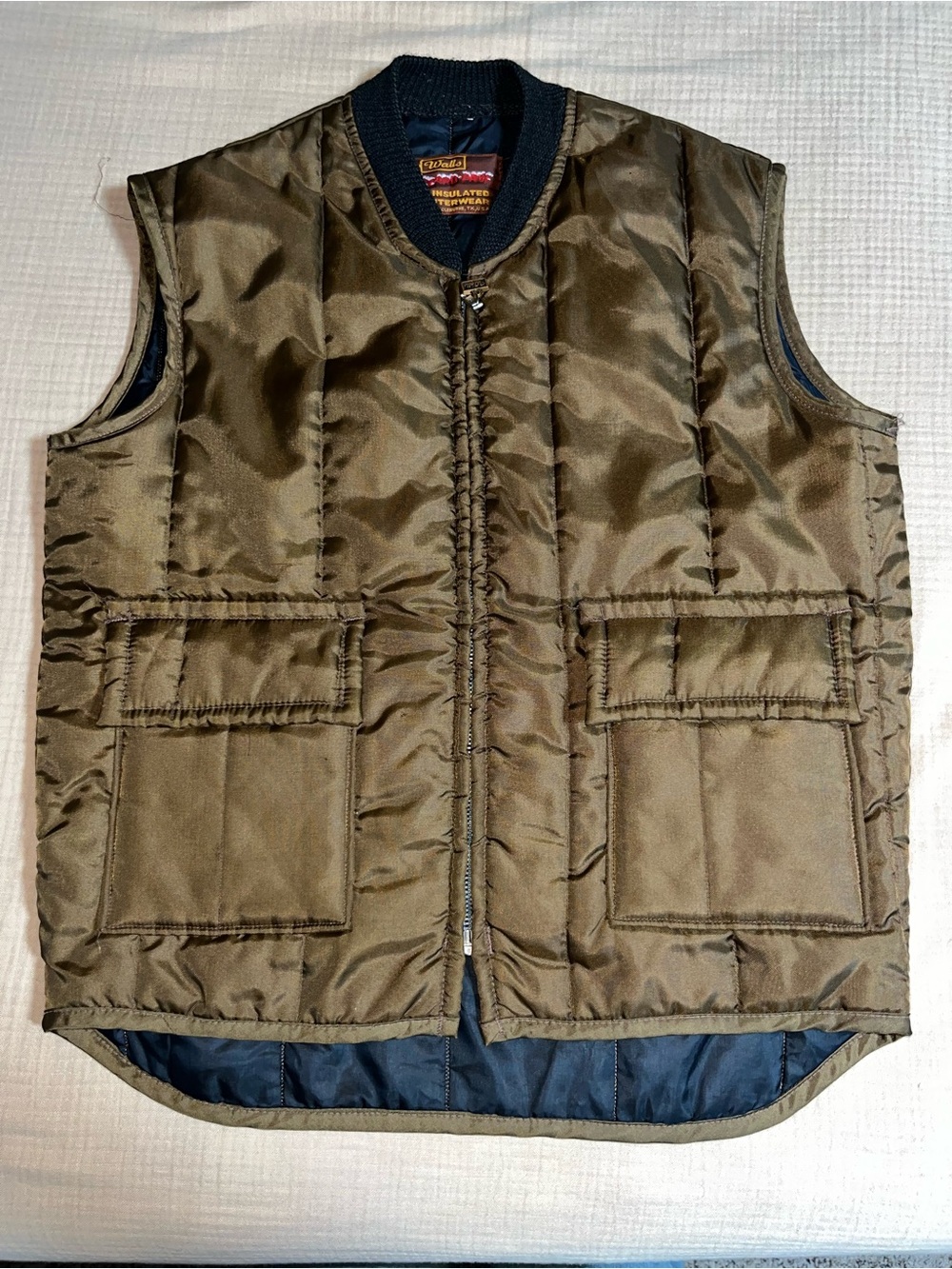 70’s Walls Blizzard Pruf Insulated Quilted Vest - Brown. Vintage. USA OUTERWEAR